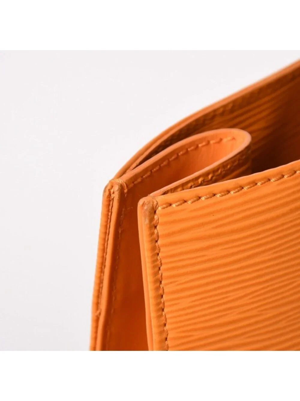 Louis Vuitton Sac Plat GM Tote Bag Business Square Shape Epi Leather Orange Gold